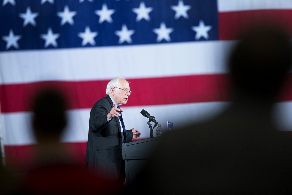 Democratic presidential candidate Senator Bernie Sanders (D-VT) speaks at a campaign rally at the Alliant Energy Center on March 26, 2016 in Madison, Wis. (Photo by Scott Olson/Getty)