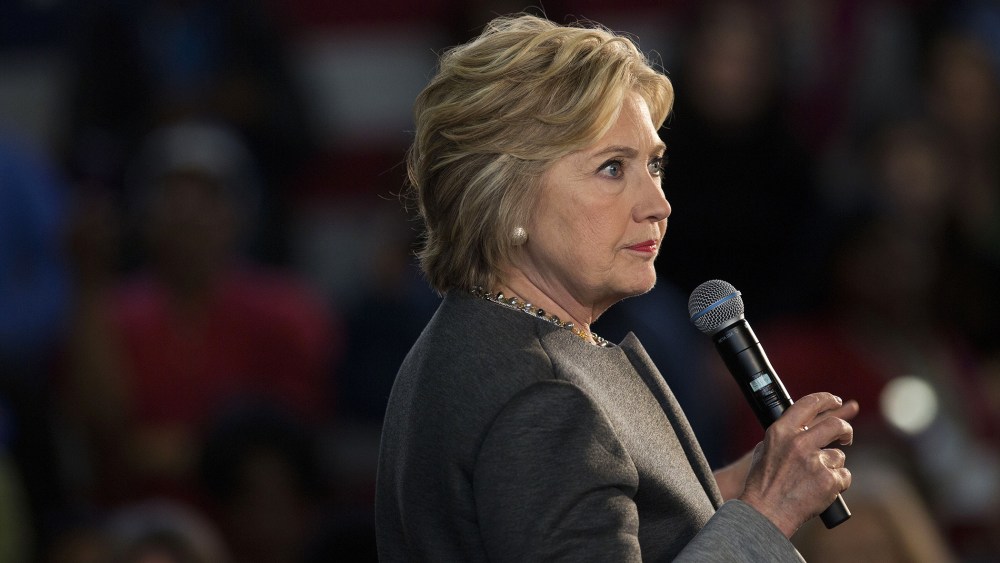 Hillary Clinton, former Secretary of State and 2016 Democratic presidential candidate, pauses while speaking during an event at Medgar Evers College in Brooklyn, New York, April 5, 2016. (Photo by Victor J. Blue/Bloomberg/Getty)