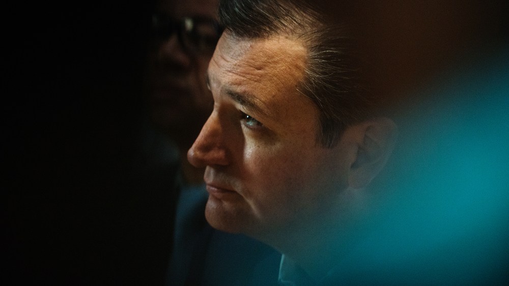 Republican presidential candidate Ted Cruz listens at the restaurant Sabrosura 2 on April 6, 2016 in the Bronx borough of New York City. (Photo by Bryan Thomas/Getty)