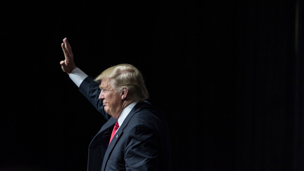 Republican Presidential Candidate Donald Trump speaks at a campaign rally on April 6, 2016 in Bethpage, N.Y. (Photo by Andrew Renneisen/Getty)
