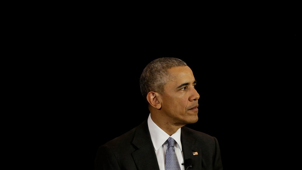 President Barack Obama speaks at the University of Chicago Law School on April 7, 2016 in Chicago, Ill. (Photo by Joshua Lott/Getty)