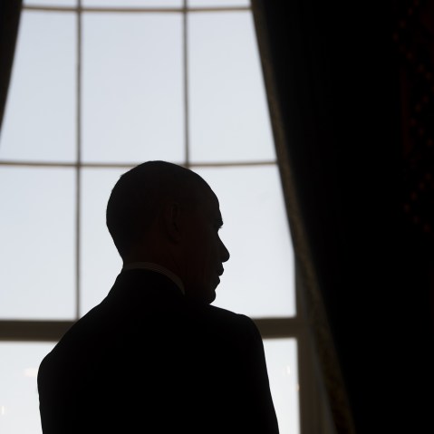 President Barack Obama tours the 2016 White House Science Fair in the Blue Room at the White House in Washington, D.C., April 13, 2016. (Photo by Saul Loeb/AFP/Getty)
