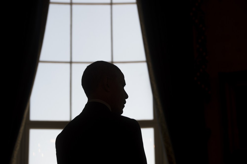 President Barack Obama tours the 2016 White House Science Fair in the Blue Room at the White House in Washington, D.C., April 13, 2016. (Photo by Saul Loeb/AFP/Getty)