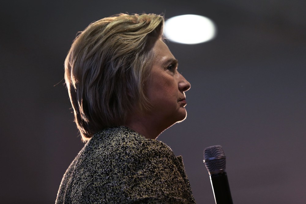 Democratic presidential candidate Hillary Clinton speaks during a campaign stop at the Douglass Park Gynasium on May 1, 2016 in Indianapolis, Ind. (Photo by Joe Raedle/Getty)