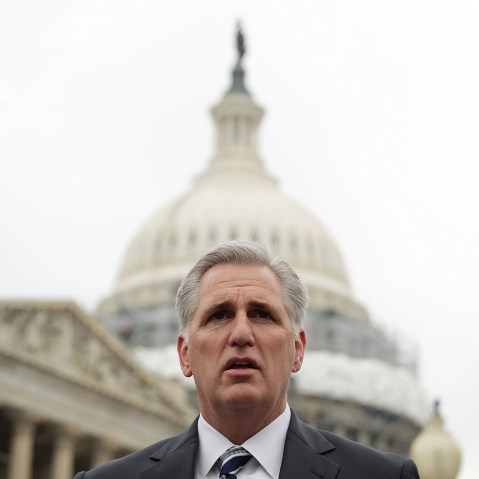 U.S. House Majority Leader Rep. Kevin McCarthy (R-CA) speaks during a news conference on opioid epidemic May 19, 2016 on Capitol Hill in Washington, DC. (Photo by Alex Wong/Getty)