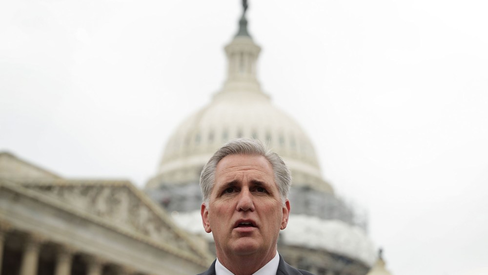 U.S. House Majority Leader Rep. Kevin McCarthy (R-CA) speaks during a news conference on opioid epidemic May 19, 2016 on Capitol Hill in Washington, DC. (Photo by Alex Wong/Getty)