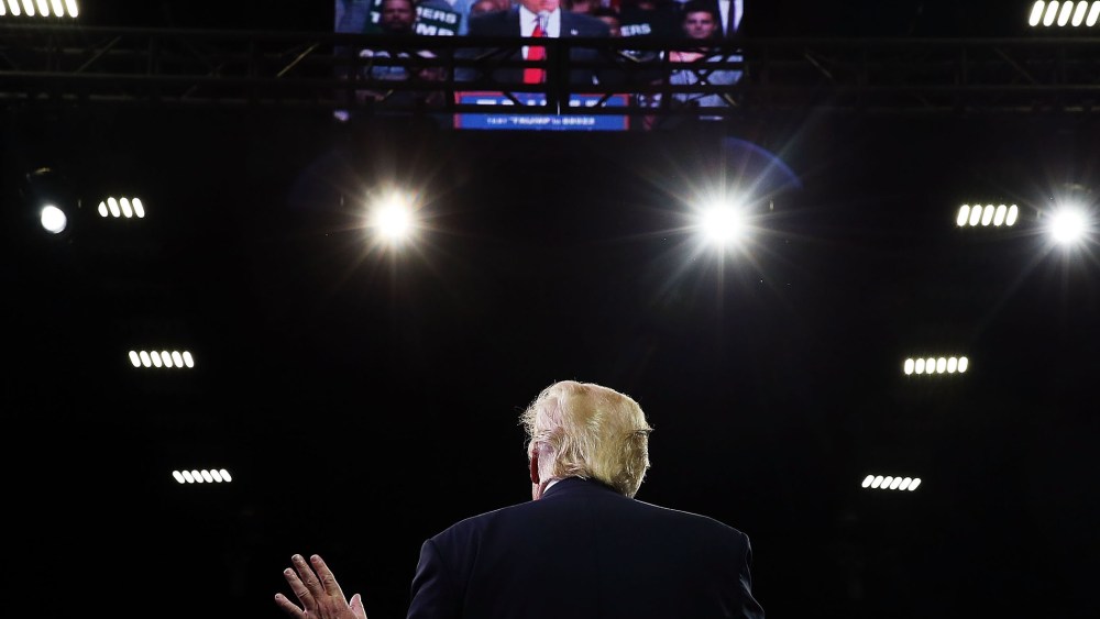 Presumptive Republican presidential candidate Donald Trump speaks at a rally in Fresno on May 27, 2016 in Fresno, Calif. (Photo by Spencer Platt/Getty)