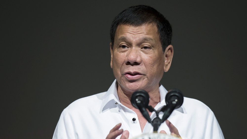 Rodrigo Duterte, the Philippines' president, speaks during the Philippine Economic Forum in Tokyo, Japan, on Oct. 26, 2016. (Photo by Tomohiro Ohsumi/Bloomberg/Getty)