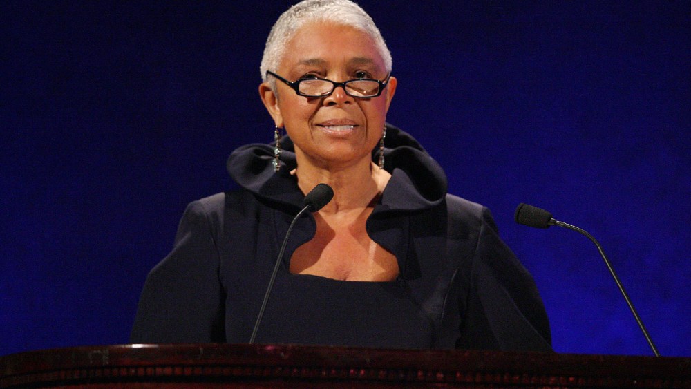 Dr. Camille Cosby speaks on stage at an event on March 3, 2008 in New York, N.Y. (Photo by Bryan Bedder/Getty for the Jackie Robinson Foundation)