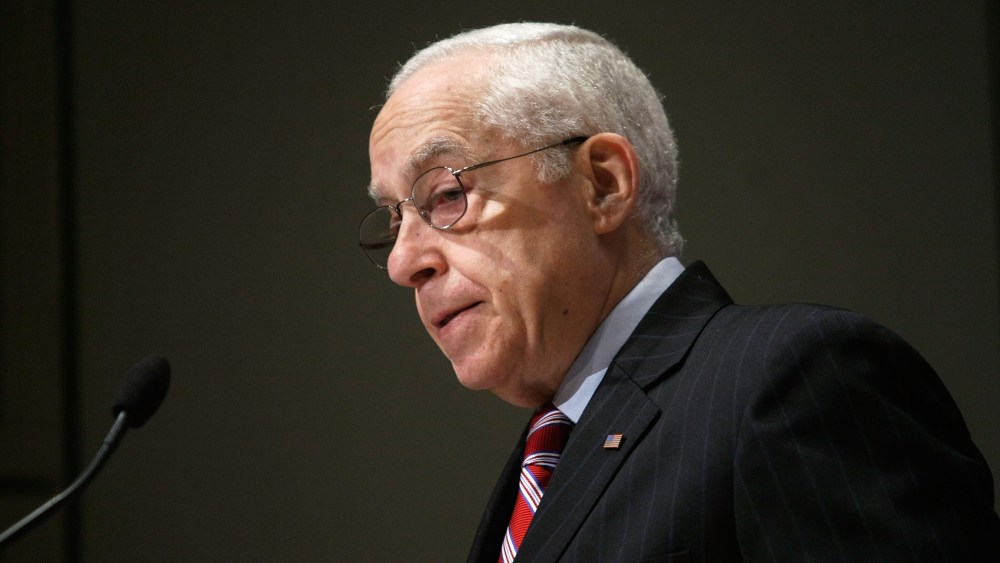 Then, U.S. Attorney General Michael Mukasey speaks during a document donation ceremony on Dec. 16, 2008 in Washington, D.C. (Photo by Alex Wong/Getty)