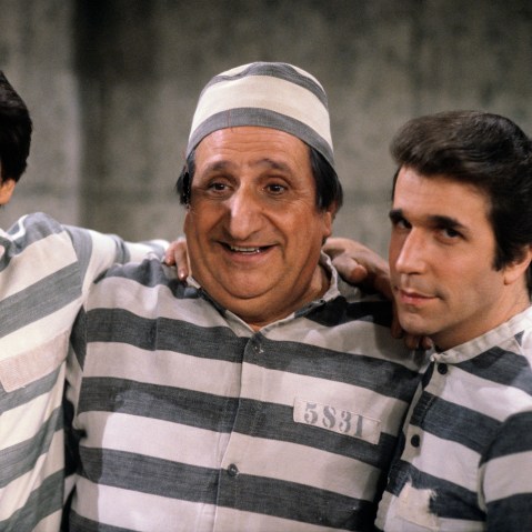 Anson Williams, Al Molinaro and Henry Winkler on Happy Days, May 26, 1981. (Photo courtesy of ABC/Getty)