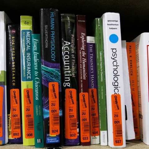 Chegg's Rent-Don't-Buy Mantra Takes Hold at California Schools. (Photo by John Sommers II/Bloomberg/Getty).