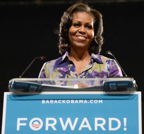 File Photo: First Lady Michelle Obama speaks to grassroots supporters at James L Knight Center on November 1, 2012 in Miami, Florida. (Photo by Larry Marano/WireImage/File)
