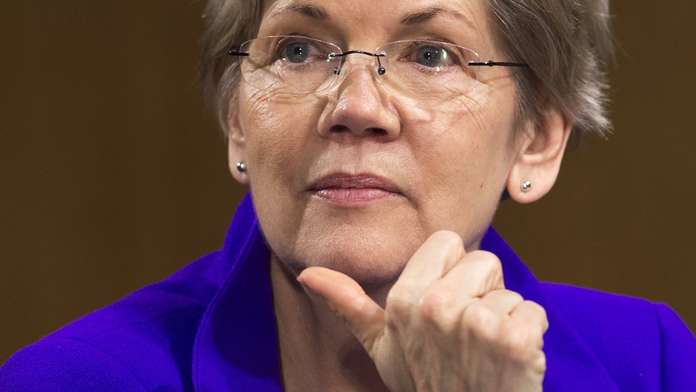 Senator Elizabeth Warren, (D-Mass.) attends a hearing on Capitol Hill in Washington, D.C., Feb. 24, 2015. (Photo by Saul Loeb/AFP/Getty)