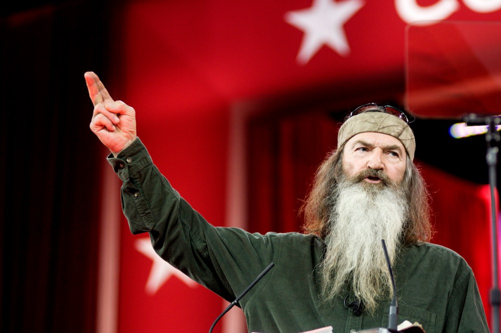 Phil Robertson of A&E's Duck Dynasty addresses the 42nd annual Conservative Political Action Conference (CPAC) at the Gaylord National Resort Hotel and Convention Center on Feb. 27, 2015 in National Harbor, Md. (Photo by Kris Connor/Getty)