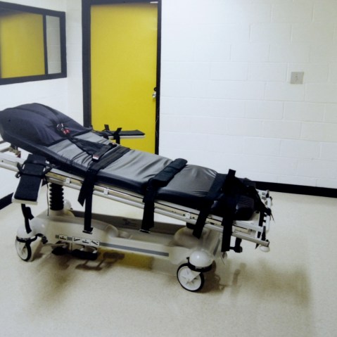 This undated photo shows the death chamber at the Georgia Diagnostic Prison in Jackson, Ga.