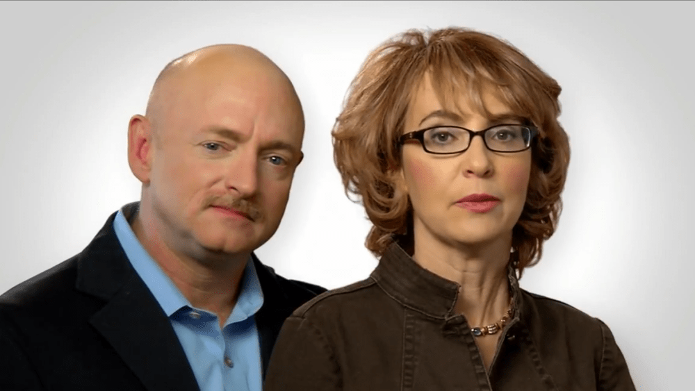 Former Ariz. Rep. Gabrielle Giffords and Mark Kelly appear in a new TV ad released by Americans for Responsible Solutions on February 11, 2013.
