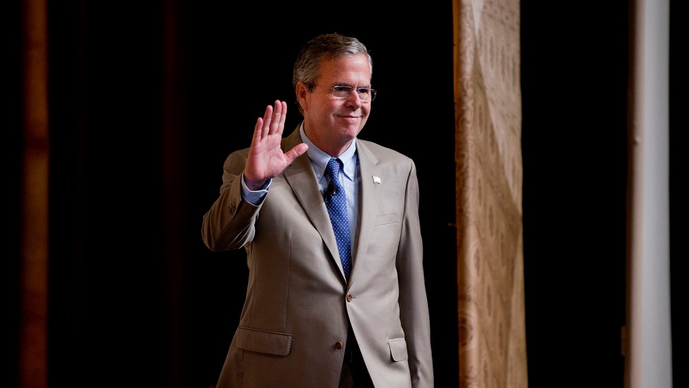 Republican presidential candidate, former Florida Gov. Jeb Bush walks on stage to speak at the Road to Majority 2015 convention in Washington, D.C., June 19, 2015. (Photo by Pablo Martinez Monsivais/AP)