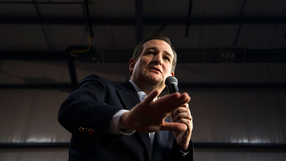 Republican presidential candidate, Sen. Ted Cruz, R-Texas speaks at a campaign stop, Friday, March 25, 2016, in Oshkosh, Wis. (Photo by Darren Hauck/AP)