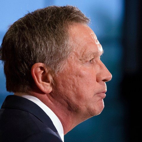 Republican presidential candidate Ohio Gov. John Kasich speaks at The Franklin Park Conservatory & Botanical Gardens, May 4, 2016, in Columbus, Ohio. (Photo by John Minchillo/AP)