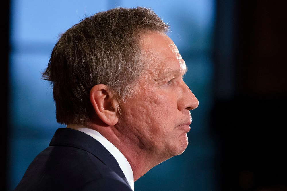 Republican presidential candidate Ohio Gov. John Kasich speaks at The Franklin Park Conservatory & Botanical Gardens, May 4, 2016, in Columbus, Ohio. (Photo by John Minchillo/AP)
