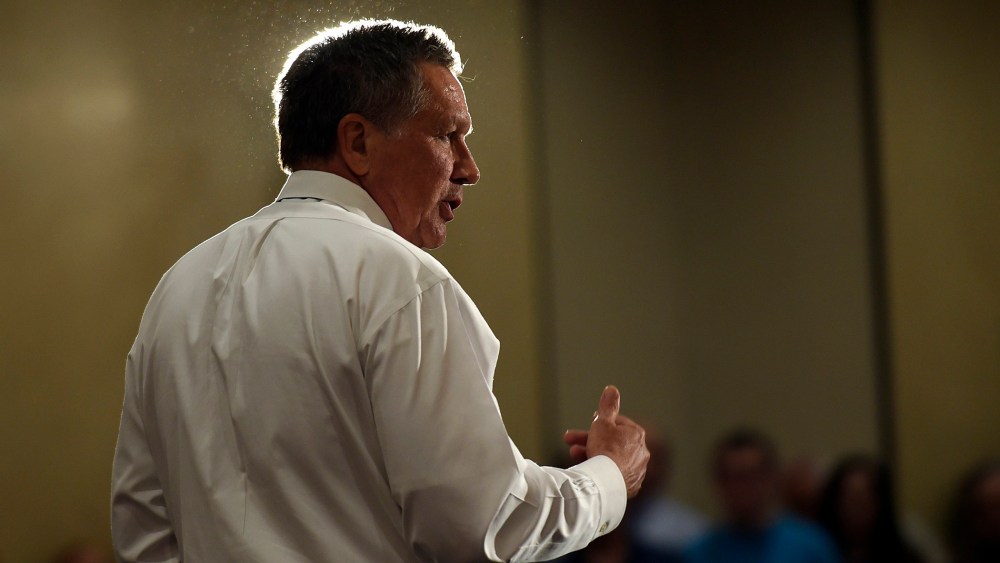 Republican presidential candidate Ohio Gov. John Kasich speaks during a campaign stop in Annapolis, Md., April 19, 2016. (Photo by Susan Walsh/AP)