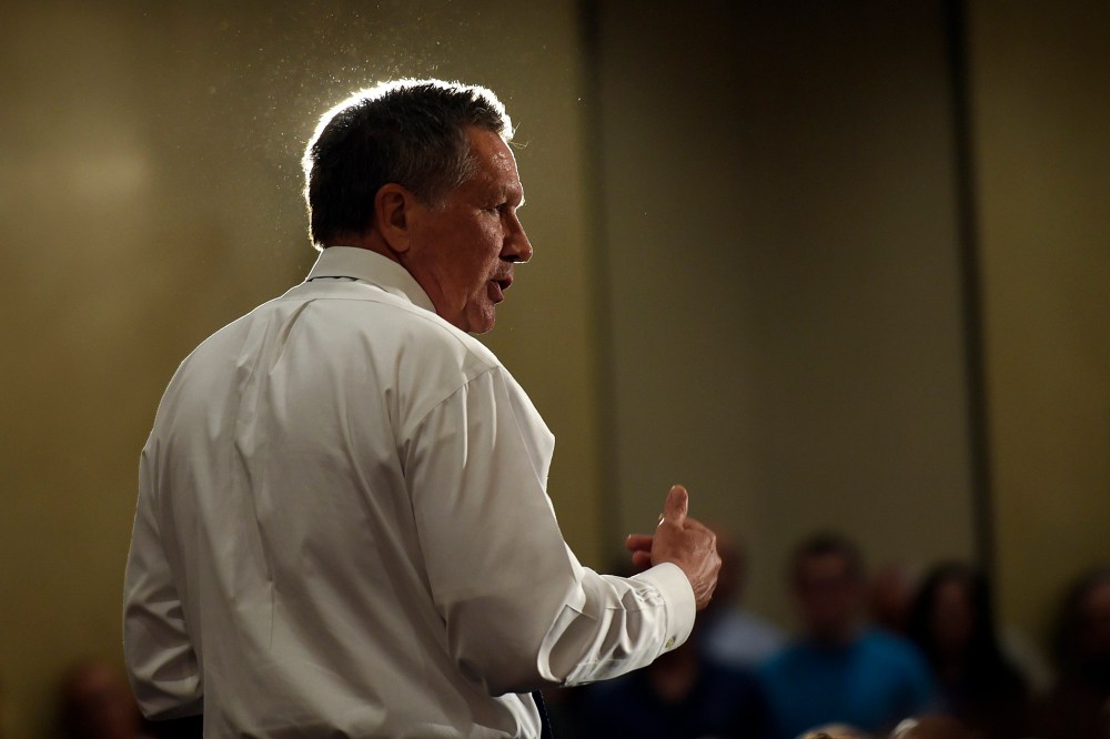 Republican presidential candidate Ohio Gov. John Kasich speaks during a campaign stop in Annapolis, Md., April 19, 2016. (Photo by Susan Walsh/AP)