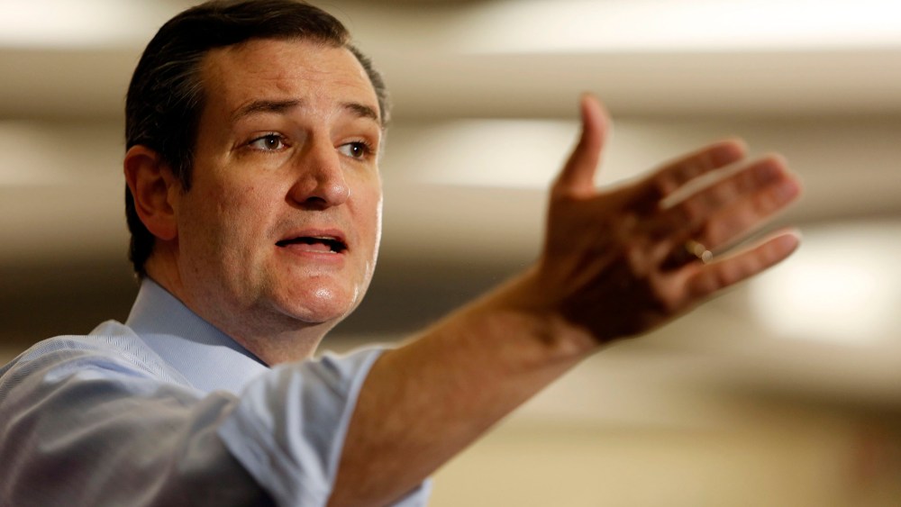 Republican presidential hopeful U.S. Sen.Ted Cruz, R-Texas, speaks at the Republican Leadership Summit on April 18, 2015, in Nashua, N.H.