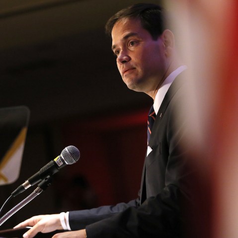 Republican presidential candidate, Sen. Marco Rubio, R-Fla. speaks during the National Right to Life convention, July 10, 2015, in New Orleans. (Photo by Jonathan Bachman/AP)