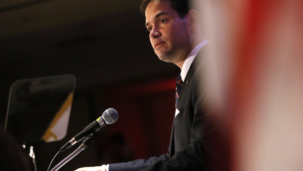 Republican presidential candidate, Sen. Marco Rubio, R-Fla. speaks during the National Right to Life convention, July 10, 2015, in New Orleans. (Photo by Jonathan Bachman/AP)