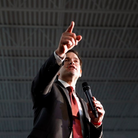Republican presidential candidate, Sen. Marco Rubio, R-Fla., speaks during campaign event, Feb. 23, 2016 in Kentwood, Mich. (Photo by Paul Sancya/AP)