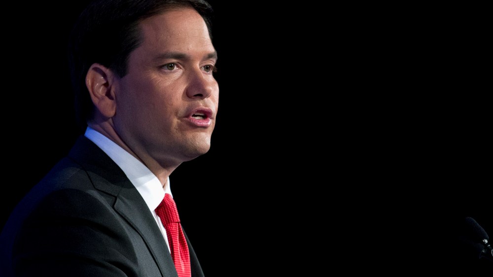 Republican presidential candidate Sen. Marco Rubio, R-Fla., speaks during the Values Voter Summit, held by the Family Research Council Action, Sept. 25, 2015, in Washington, D.C. (Photo by Jose Luis Magana/AP)