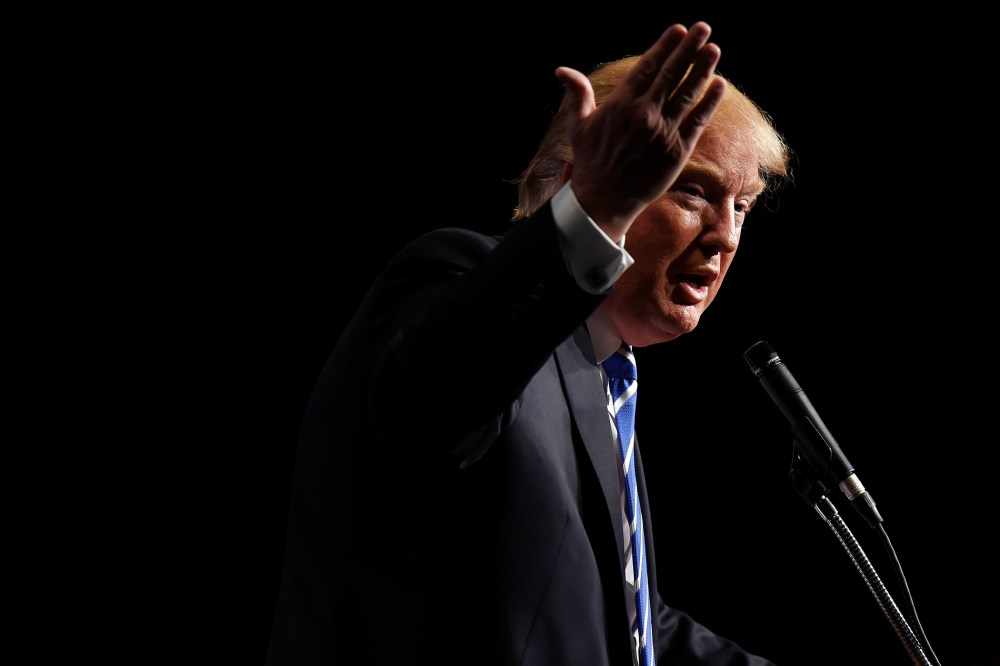 Republican presidential candidate Donald Trump speaks at an event, Oct. 3, 2015, in Franklin, Tenn. (Photo by Mark Zaleski/AP)