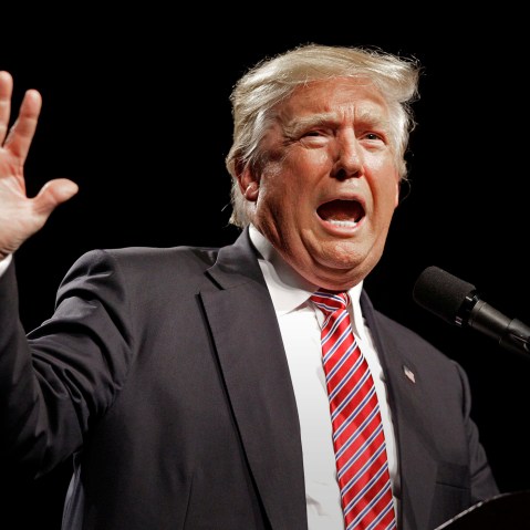 Republican presidential candidate Donald Trump speaks during a campaign rally at the Greensboro Coliseum in Greensboro, N.C., June 14, 2016. (Photo by Chuck Burton/AP)