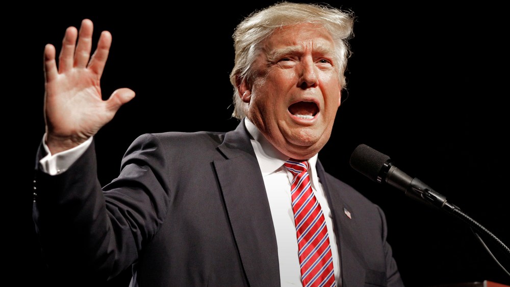 Republican presidential candidate Donald Trump speaks during a campaign rally at the Greensboro Coliseum in Greensboro, N.C., June 14, 2016. (Photo by Chuck Burton/AP)