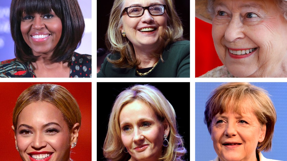 This digital composite shows (L-R, clockwise) U.S. first lady Michelle Obama. (Photo by Chip Somodevilla/Getty Images) Former U.S Secretary of State Hillary Clinton. (Photo by Saul Loeb/AFP/Getty Images) Queen Elizabeth II. (Photo by Kirsty...