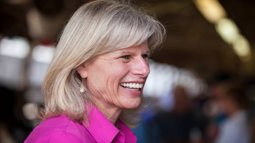 Wisconsin democratic gubernatorial candidate Mary Burke at the Rock County 4-H Fair Thursday July 24, 2014, in Janesville, Wis.