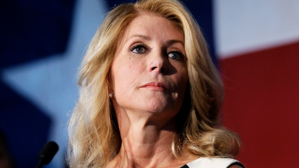 Texas Democratic gubernatorial candidate Wendy Davis speaks during a stop at Palo Alto College, Aug. 26, 2014, in San Antonio, Texas.