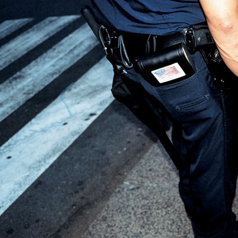 A police officer on a street. (Photo by Alessandro Rizzi/Gallery Stock)