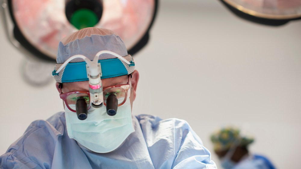 A surgeon in the operating room.