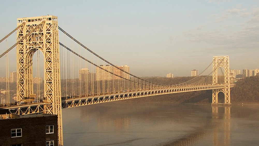 George Washington Bridge looking from Manhattan to New Jersey. Early morning, spring 2007.