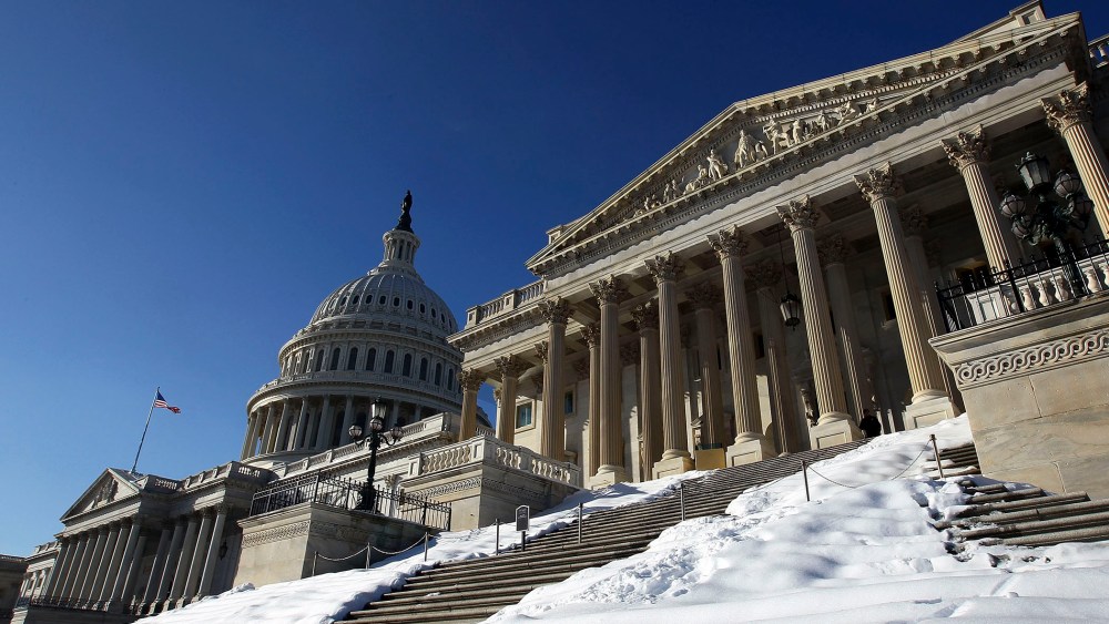 The U.S. Capitol, and U.S. Senate chamber (R), are shown December 23, 2009 in Washington, D.C.