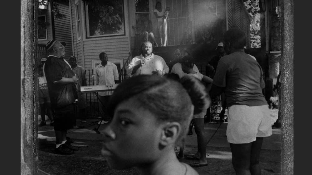 Community members rally after the death of Shakaki Asphy, a homicide victim, in Englewood.