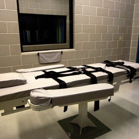 The lethal injection chamber at Eyman Prison in Phoenix, Arizona.