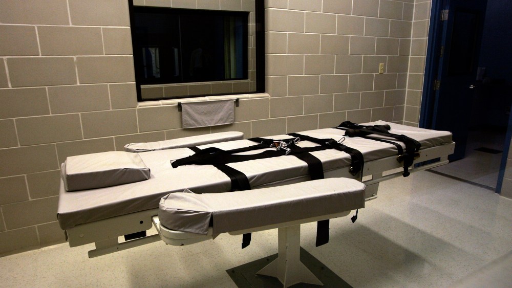 The lethal injection chamber at Eyman Prison in Phoenix, Arizona.