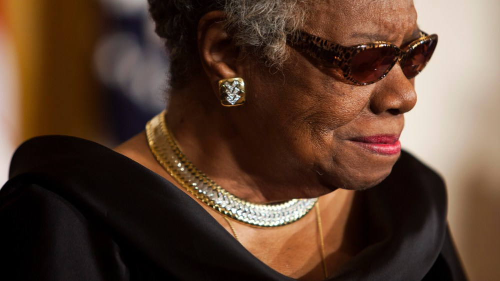 US poet Dr. Maya Angelou sits in the East Room of the White House during a ceremony honoring her and 14 other Medal of Freedom recipients in Washington DC, USA, 15 February, 2011.