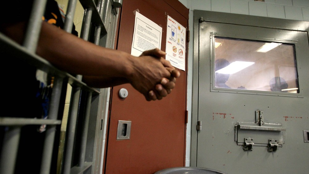 Inmates in a mental observation unit on Rikers Island Prison in New York in Oct. of 2004.
