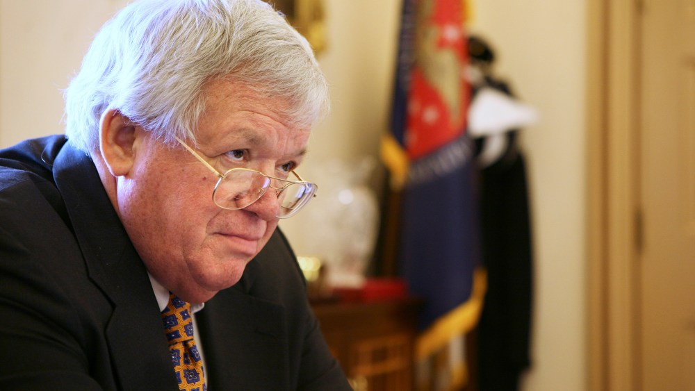Former Speaker of the House, Rep. J. Dennis Hastert in his office in Washington D.C. on March 23, 2007. (Photo by Doug Mills/The New York Times/Redux)