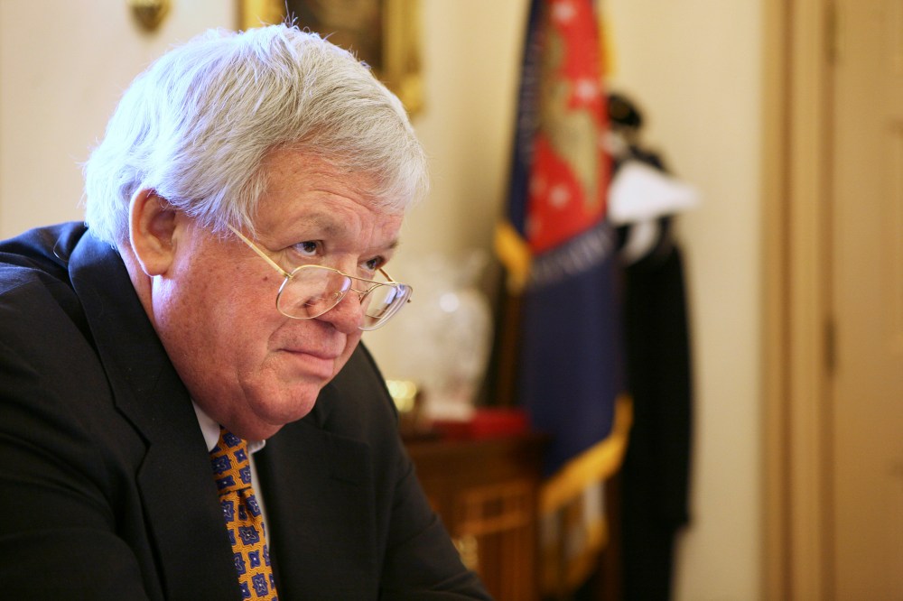 Former Speaker of the House, Rep. J. Dennis Hastert in his office in Washington D.C. on March 23, 2007. (Photo by Doug Mills/The New York Times/Redux)