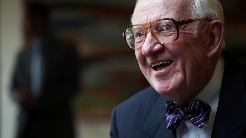 Justice John Paul Stevens, formerly of the U.S. Supreme Court, during an interview at the Benjamin N. Cardozo School of Law at Yeshiva University, in New York.